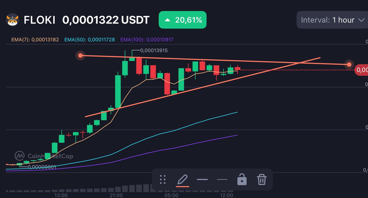 mr_rye_eriksen's tweet photo. $Floki with a textbook bull flag! 
Breakout seems imminent 🚀 https://t.co/eNg6MOEYtT