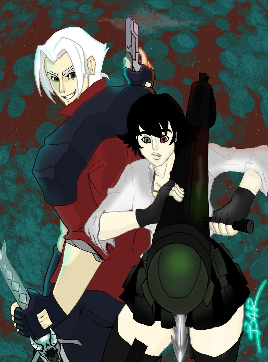 I'll start posting here! 
This is a drawing I made a few months ago.

 #draw #drawing #art #artistsontwitter #DevilMayCry