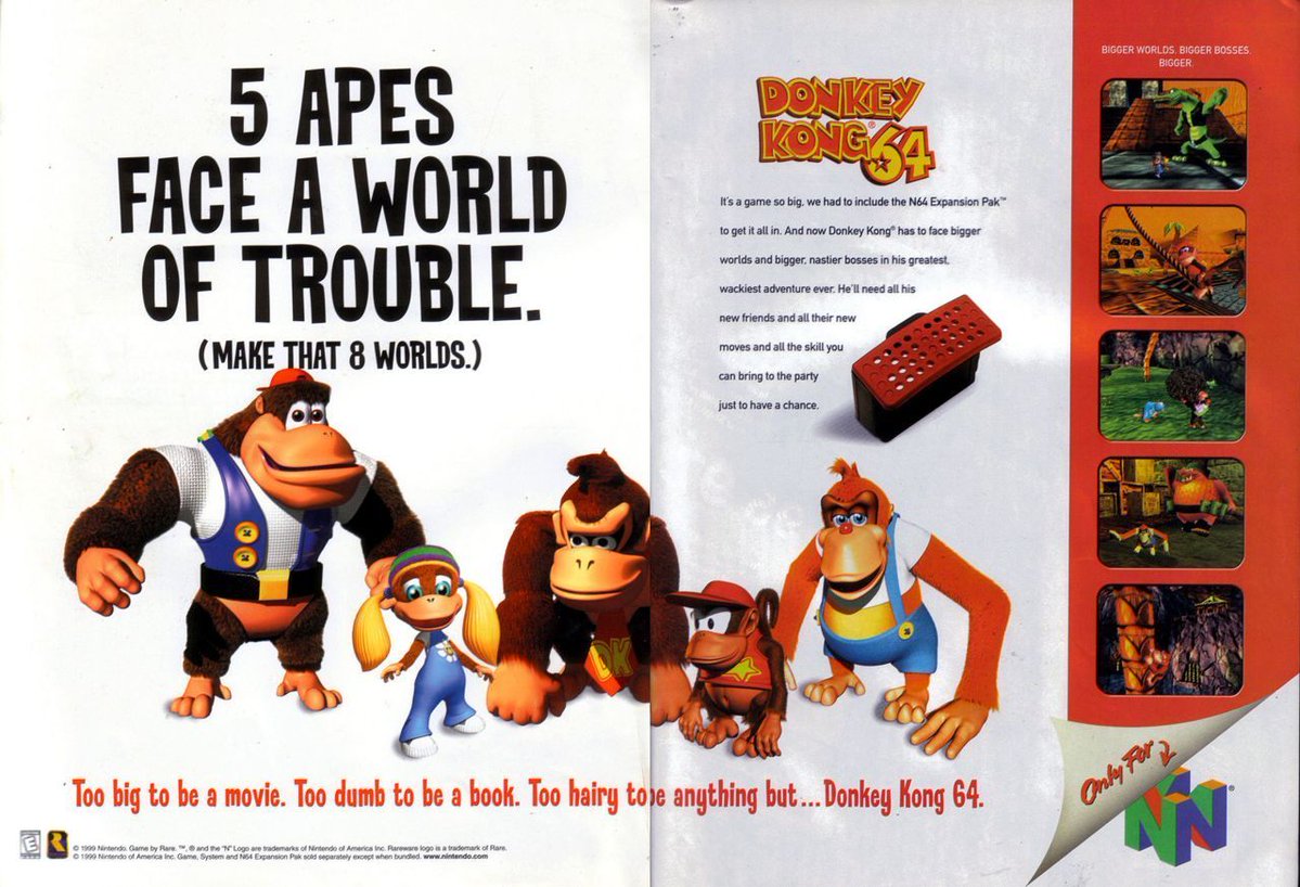 StoneAgeGamer's tweet image. #ThrowbackThursday
Donkey Kong's first 3D adventure was the somewhat divisive Donkey Kong 64. Do you think Bananza will be the better game, or will this classic remain the definitive 3D DK experience?