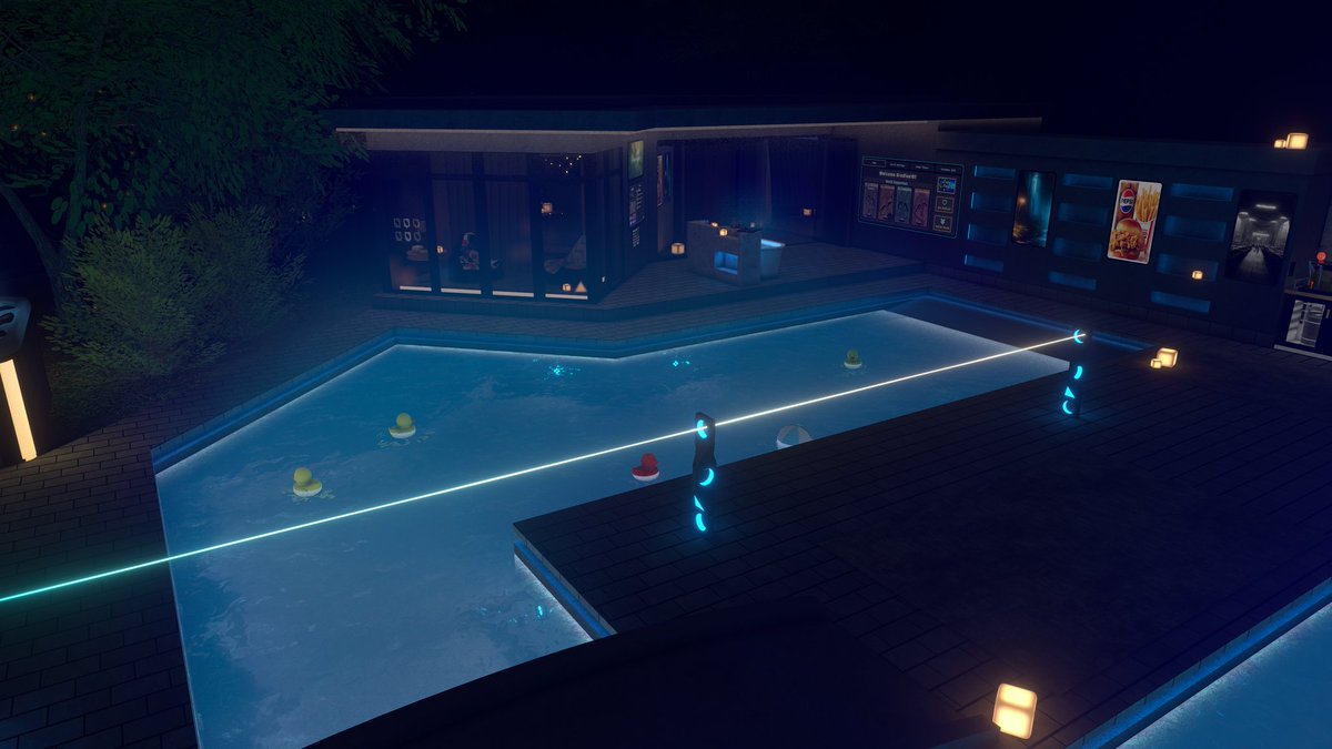 Bradlee1011's tweet photo. World name: Cozy Pool
By: Libie
Platform: PC &amp; Quest 

#VRChat #VRChat_world紹介 https://t.co/lVlII0HSLq