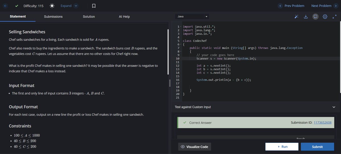 AdarshKumar206's tweet image. Day 133 of #100DaysOfCode on #codechef #DSA #LearnInPublic #buildinpublic #remote #connect #remotework #remotejob #java #coding #programming #100daysofcodechallenge #logicbuilding #cp #Learning #developer