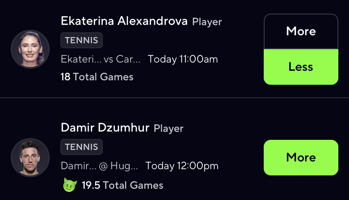 IAMMBIGPLAY's tweet image. 🎯🎯🎯🎯

Like + Retweet✅

#Tennis #PrizePicks #gamblingX