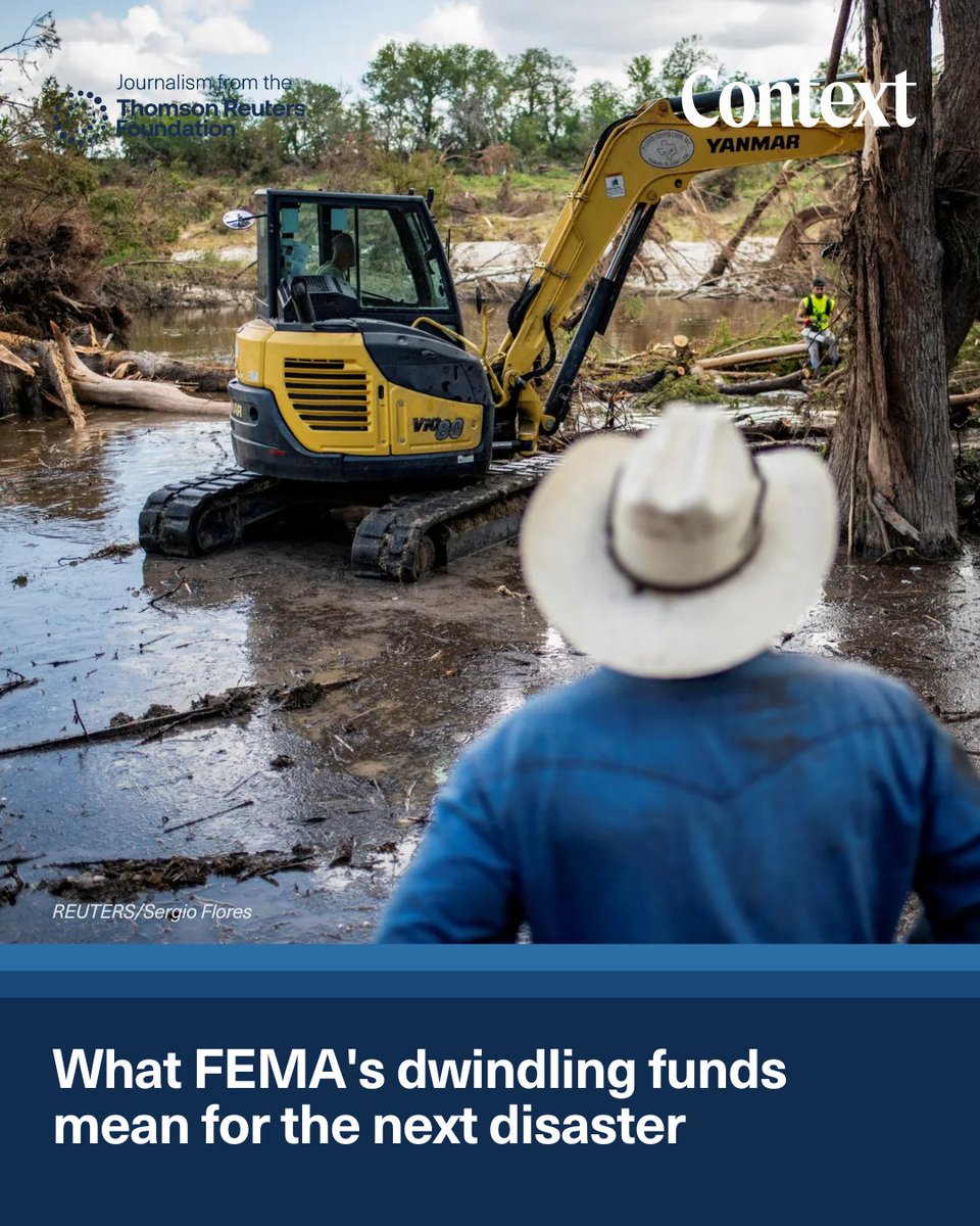 ContextNewsroom's tweet image. Floods, tornadoes, and hurricanes are hitting harder—and communities are feeling the strain. As FEMA faces funding shortfalls and slower response times, local solutions and resilience efforts are stepping up.
✍️ David Sherfinski reports
🔗 context.news/climate-risks/…