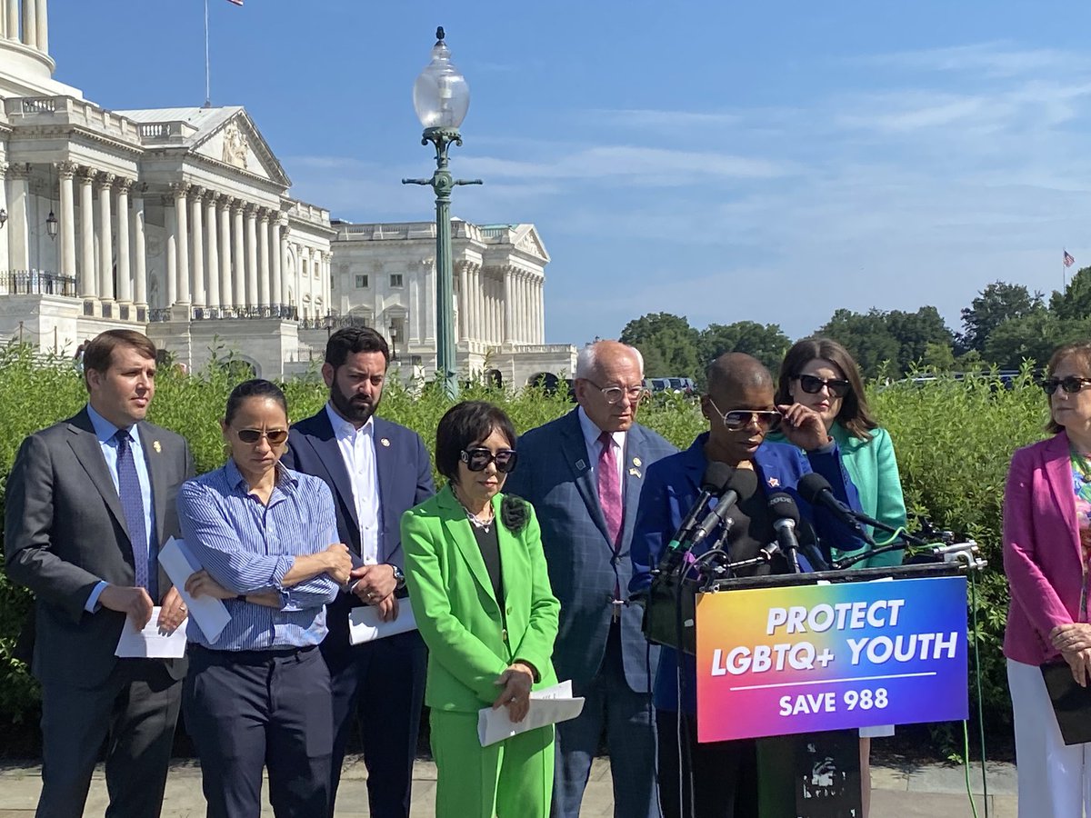 maxcottontv's tweet image. A bipartisan group of House members are holding a press conference today calling on the Trump administration to keep the dedicated LGBTQ+ suicide prevention hotline. The Trump administration is shutting down the dedicated LGBTQ+ hotline. @GrayDCnews
