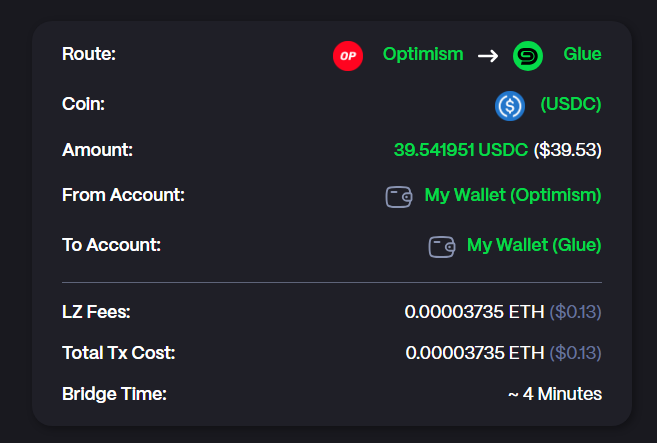 b00money's tweet photo. Just found another niche protocol messing with LayerZero txns 👀 

Here u go , Its @GlueNet !!

 🪜STEPS : 

  ▫️ Visit : https://t.co/rCOwxchO0x

  ▫️ Bridge ur $ZRO from Ethereum → Glue Chain 

Note : Using ETH here, so gas & fees is roughly $5 total for bridging in and out.

You can bridge other assets too ( with lower fees )👇 

🤔 But wait… you’ll need gas on Glue chain to bridge back.

How to get $GLUE ? 

  ▫️ Swap for some $GLUE on Base via @jumperapp  

  ▫️ Visit : https://t.co/rCOwxchO0x 

  ▫️ Bridge your $GLUE from Base → Glue Chain 

*This whole step can be avoided once @gasdotzip  integrates Glue Chain .

🧾 Summary :

 ✅ Spent ~$5 in fees ( iykyk )

 ✅ Interacted with a new L0 Dapp 

 ✅Touched a fresh chain through @LayerZero_Core
