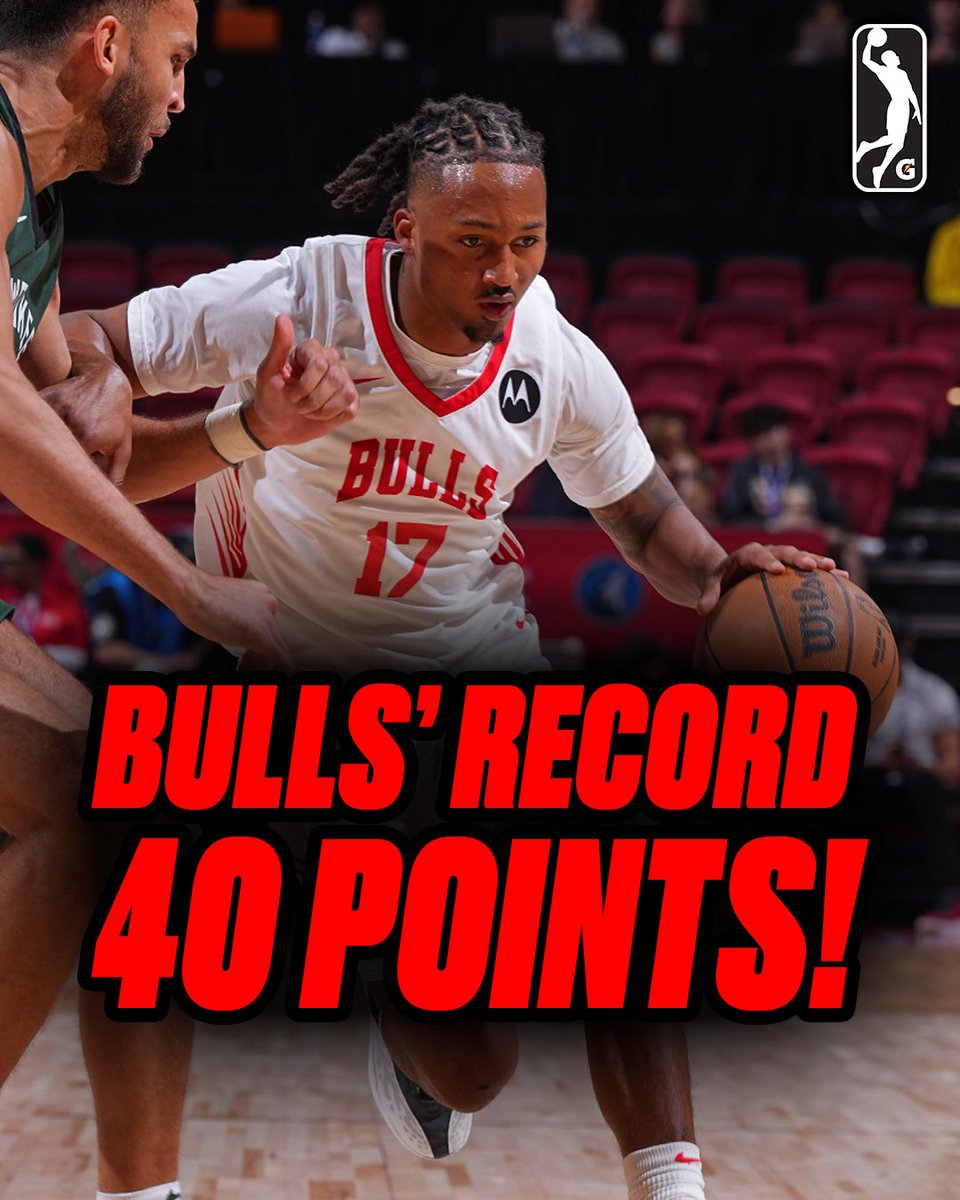 nbagleague's tweet image. 40 PTS 🔥 7 3PM 🔥 13/18 FG
Jahmir Young made HISTORY in Vegas! The G League All-Rookie Team honoree dropped a @chicagobulls Summer League record 40 PTS (13/18 FG). This is the highest scoring game of #NBASummer so far this year.