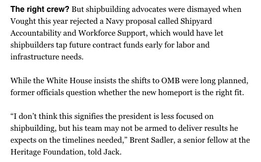 dave_brown24's tweet image. NEW: Four months after Trump announced a new White House shipbuilding office, its team has dispersed. Several staffers have left or been reassigned amid a broader upheaval at the NSC, and the office has been moved to OMB, @JackDetsch and @reporterjoe report in today's Morning D