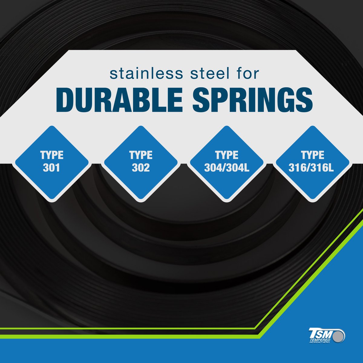 TemperedMetals's tweet image. Choosing the right stainless steel for springs is key! Type 301 is standard; 302, 304/304L, and 316/316L offer extra protection. Learn more: ow.ly/jmb050WqeoY #springmanufacturing #stainlesssteel #manufacturing #springindustry #metal #alloy