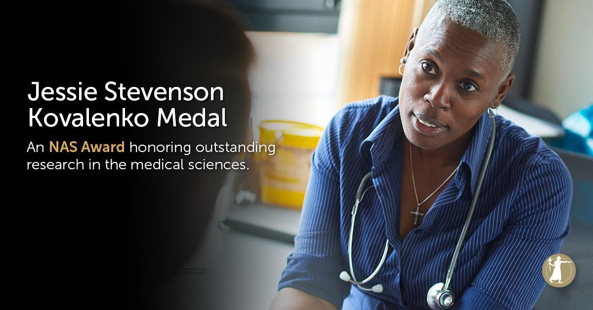 theNASciences's tweet image. For more than 70 years, the Jessie Stevenson Kovalenko Medal has honored achievements in #medicine such as mRNA delivery for vaccines, molecular understandings of cancer, and more. ⚕️ Nominate a medical scientist for the 2026 award today! ow.ly/xMf350WpVW9 #NASaward