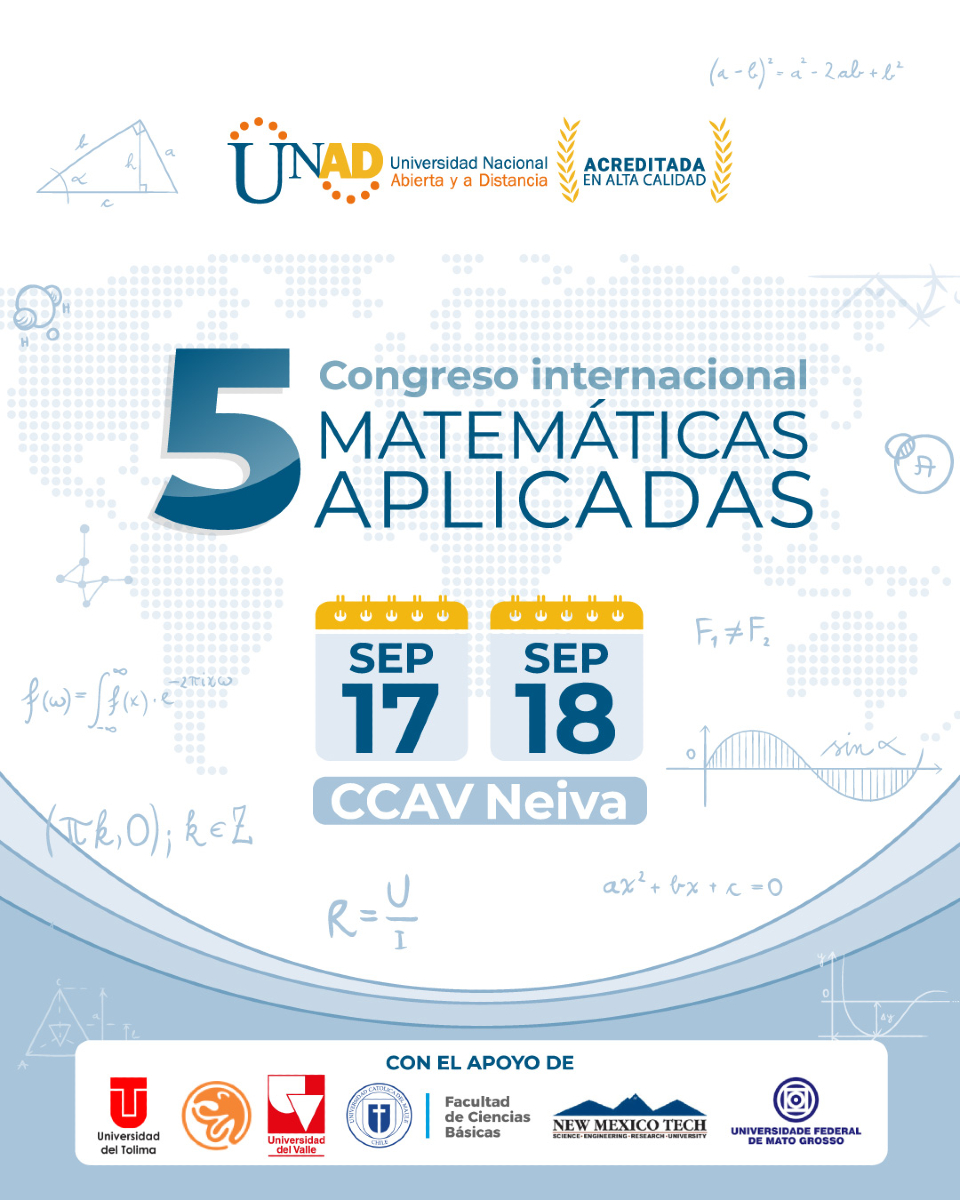 📊🔍 ¡Las matemáticas también se viven, se comparten y se aplican!

Este 17 y 18 de septiembre, acompáñanos al V Congreso Internacional de Matemáticas Aplicadas (V-CIMA) 🧮🌎, un espacio para descubrir cómo los números transforman el mundo y generan soluciones reales desde