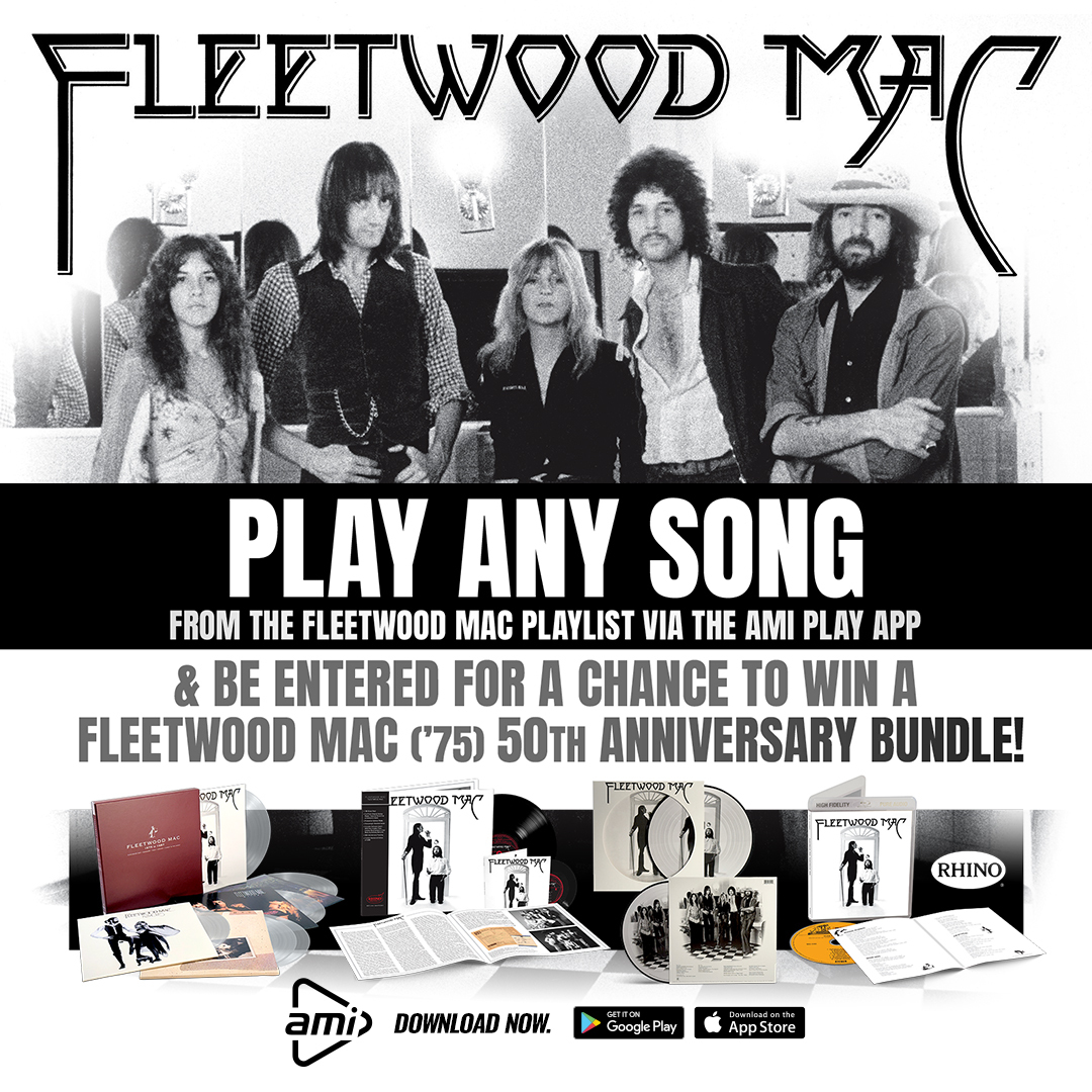 🎼 Your summer playlist just got a little more iconic… and it comes with a prize!
Spin Fleetwood Mac via the AMI Play app and you’re in the running to WIN a merch bundle worth $150+!

🎁 Timeless vinyl, exclusive merch, and collector’s items every fan will love — no crystal ball