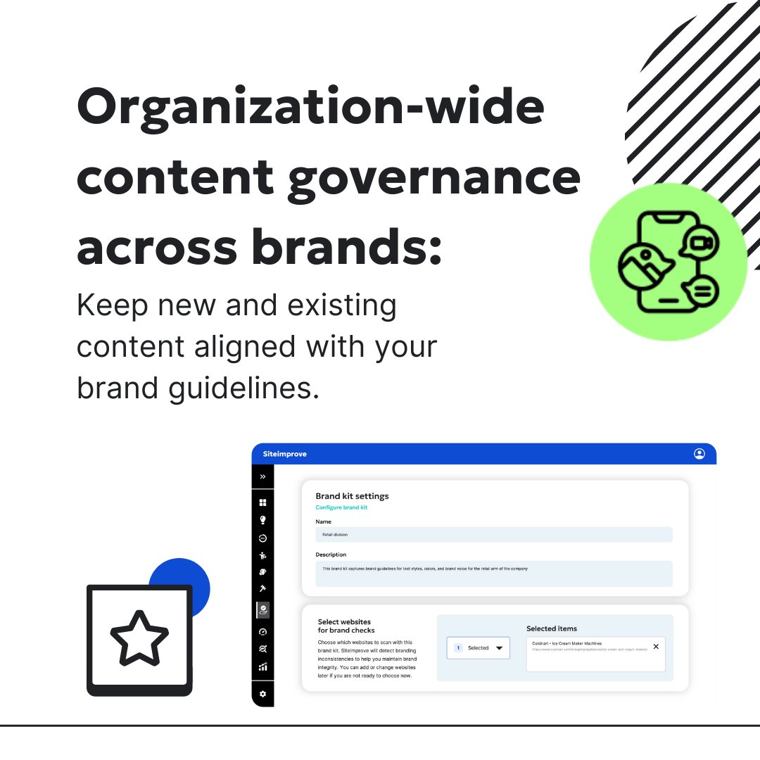 Siteimprove's tweet photo. Keep every page on-brand with Siteimprove's AI-powered Brand Consistency 💪

✅ AI-driven content validation  
✅ Voice & visual alignment  
✅ Multi-brand support  

Ensure flawless branding across your entire site. Schedule a personalized demo today! 👉 https://t.co/cczrCI4aXl

#AI #BrandConsistency