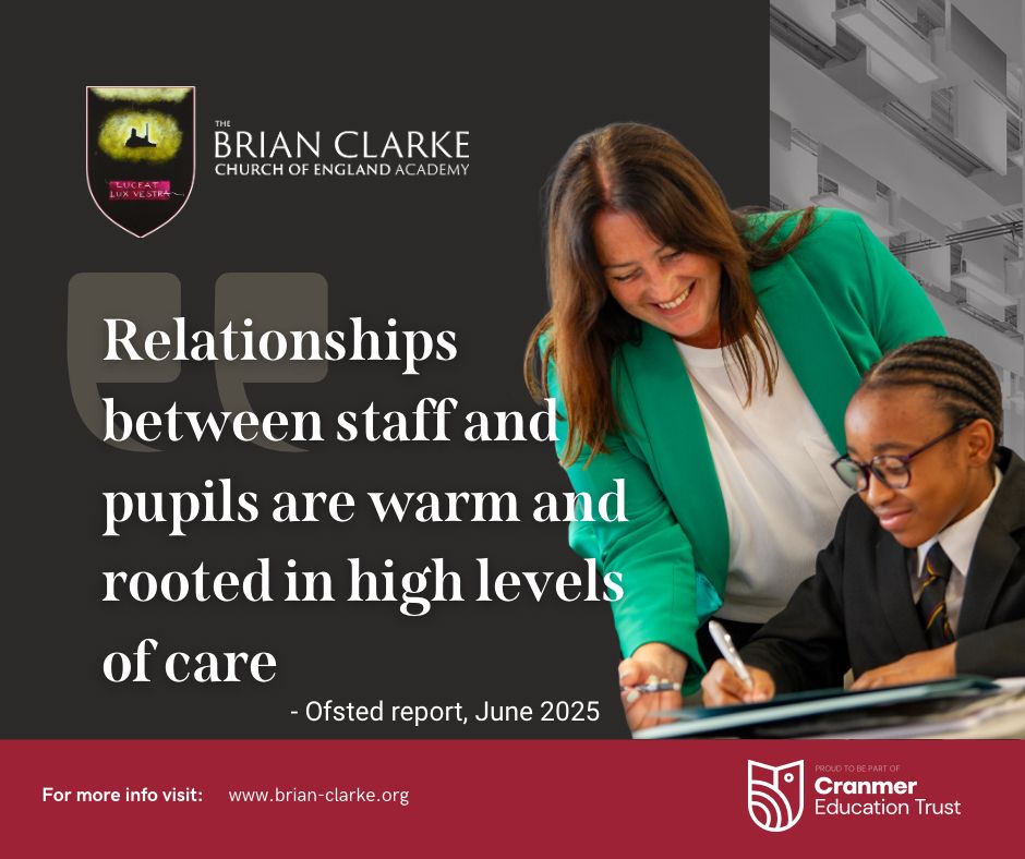 BrianClarkeAcad's tweet image. We are delighted to publish our very first Ofsted report. The report is a testament to the dedication of staff, the support from parents and carers and the Cranmer Education Trust. Thank you to everyone.
brian-clarke.org/ofsted