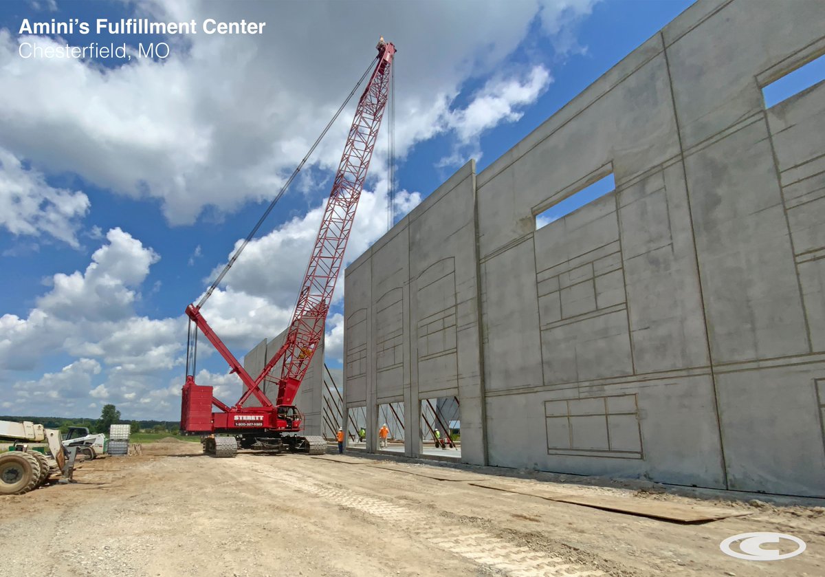 ContegraCC's tweet image. Tilt panels are complete at Amini’s Fulfillment Center in Chesterfield, MO. Big thanks to Fenix Construction for the hard work! Up next: setting steel with Affton Fabricating and Welding and Big Boy&apos;s Steel Erection. 🏗️ #Contegra #ConstructionwithIntegrity