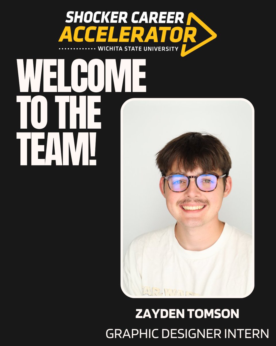 ShockerCareer's tweet image. Meet Zayden Tomson, our Graphic Designer Intern!
He’s most excited to jump into creating exciting designs and get a feel for office life. Outside of work, Zayden loves making art, his favorite food is pho, and fun fact – he has an irrational fear of hot drinks.
Welcome, Zayden!