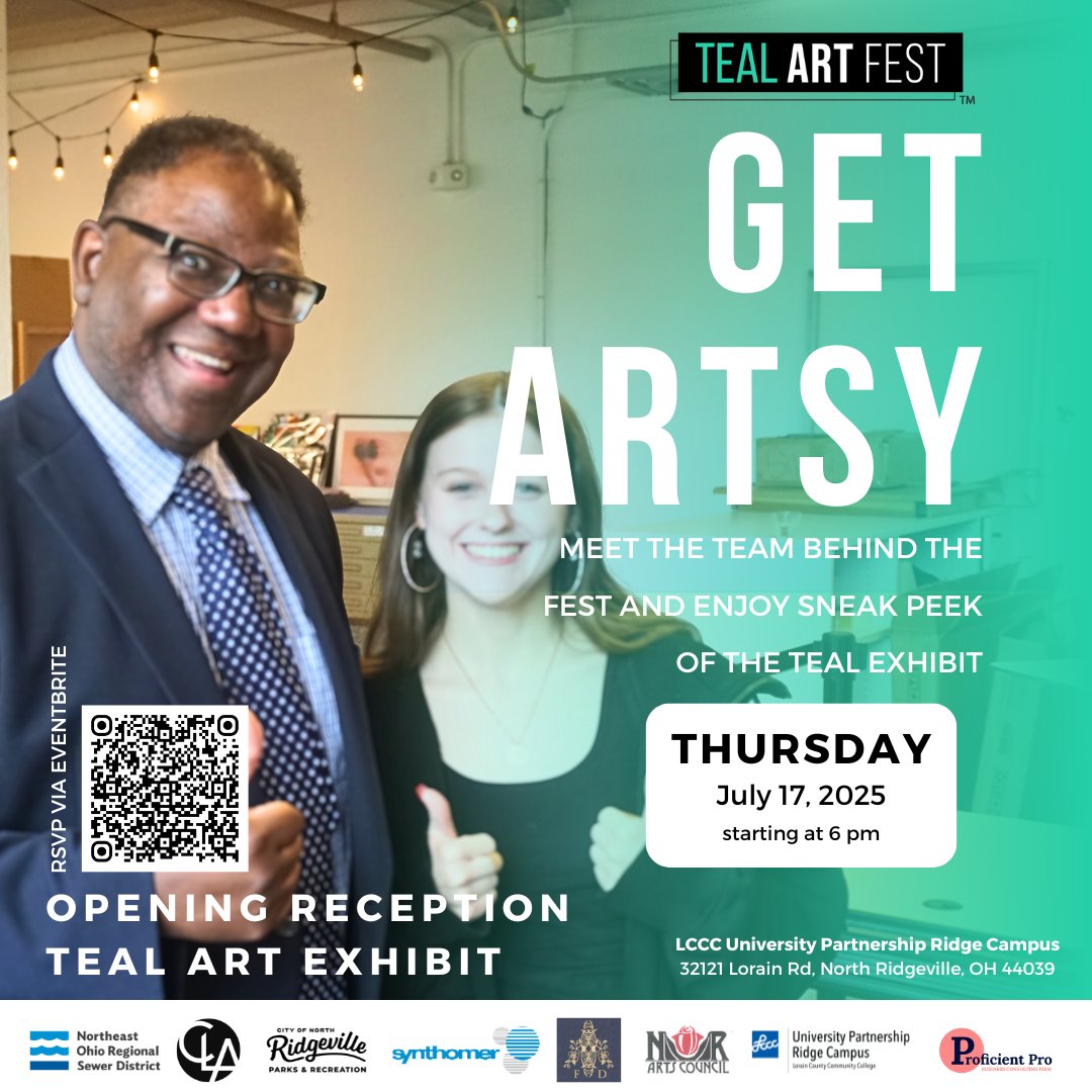 Join us tonight at 5:30 PM for the TEAL Art Fest Opening Reception at LCCC University Partnership Ridge Campus. Get Artsy! #TEALArtFest #ArtHeals