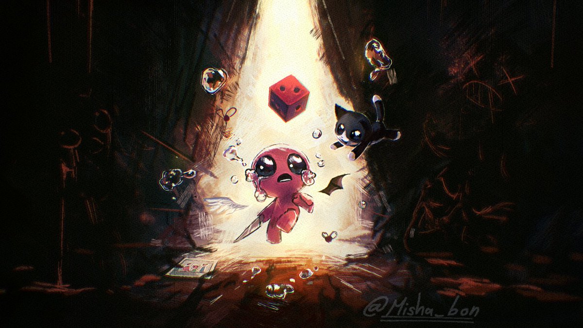 Misha_bon's tweet image. I wanted to make a custom wallpaper of my favorite game so i did
#thebindingofisaac