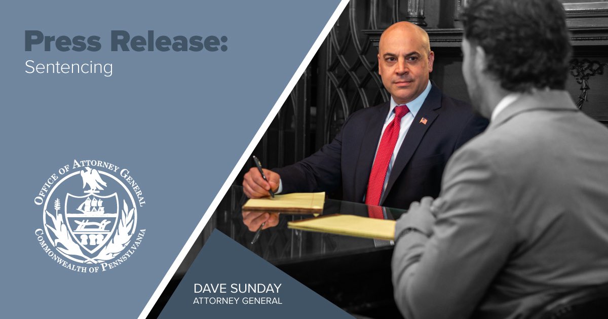 PAAttorneyGen's tweet image. Attorney General Dave Sunday announced that convicted sex offender Jeffrey Cauvel was sentenced to state prison for repeatedly violating probation by failing to complete sex offender treatment, viewing pornography, and leaving the state without permission:
attorneygeneral.gov/taking-action/…