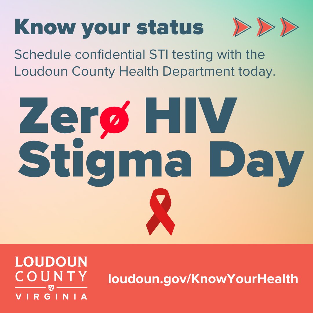 Monday, July 21, marks #ZeroHIVStigmaDay. Today and every day, we stand committed to the fight to end HIV-related stigma through education and by providing access to care for all our community members.

Learn more: loudoun.gov/KnowYourHealth

#KnowYourHealth