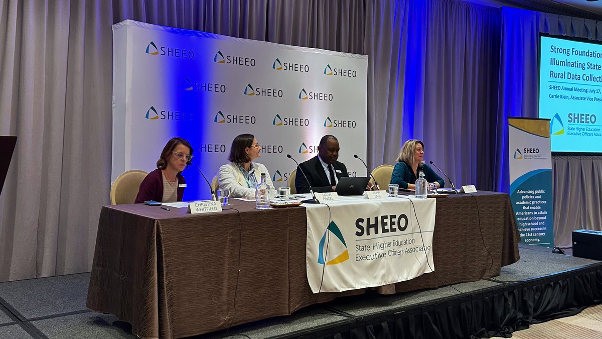 SHEEOed's tweet image. SHEEO’s Carrie Klein and @JLaneSC, along with @nchemstweets’s Sarah Pingel, share about projects focused on strengthening rural higher education using data, pathways, and partnerships.