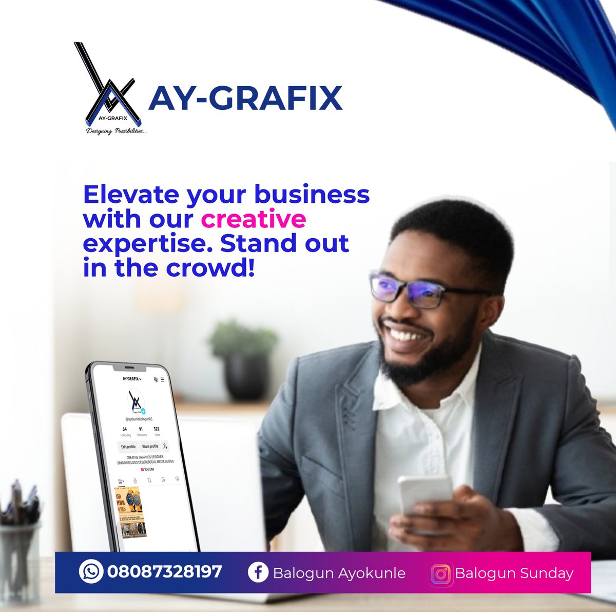 BloggerX690394's tweet photo. Welcome to Ay-GRAFIX ✨

As a passionate graphic designer,🖥️ I help businesses like yours stand out in a crowded market. With expertise in creating visually stunning designs🌆, I craft unique solutions that capture your brand's essence and leave a lasting impression. https://t.co/hozT0MtFGd