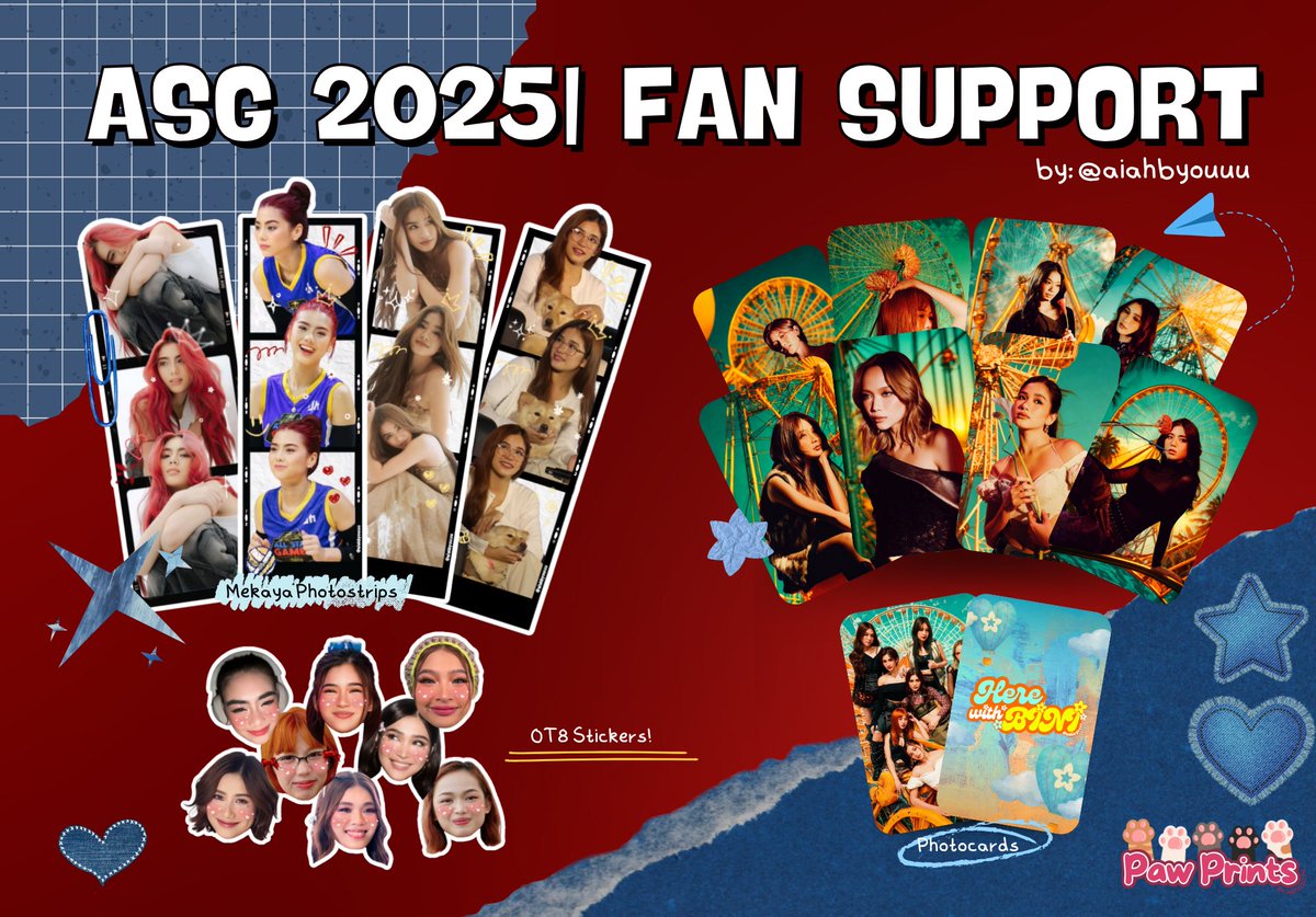 aiahbyouuu's tweet photo. Star Magic All Star Games 2025 Fan Support

BINI Bubble Head Sticker, HWY photocards, Mikha &amp; Aiah Photostrips

- Like &amp; RT
- Show proof on d-day
- Strictly 1:1 (Limited quantity)
- Open for on the spot trades

Lezzgoooo! 

#StarMagicAllStarGames2025 #StarMagic2025AllStarGames https://t.co/EVk8CxWqwe