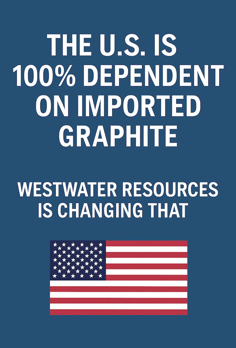 The U.S. will need 2 million tonnes of graphite anode material by 2040 — and currently imports 100% of it.

Westwater Resources is changing that. 📷

#Graphite #CriticalMinerals #EnergySecurity #EVs #WWR