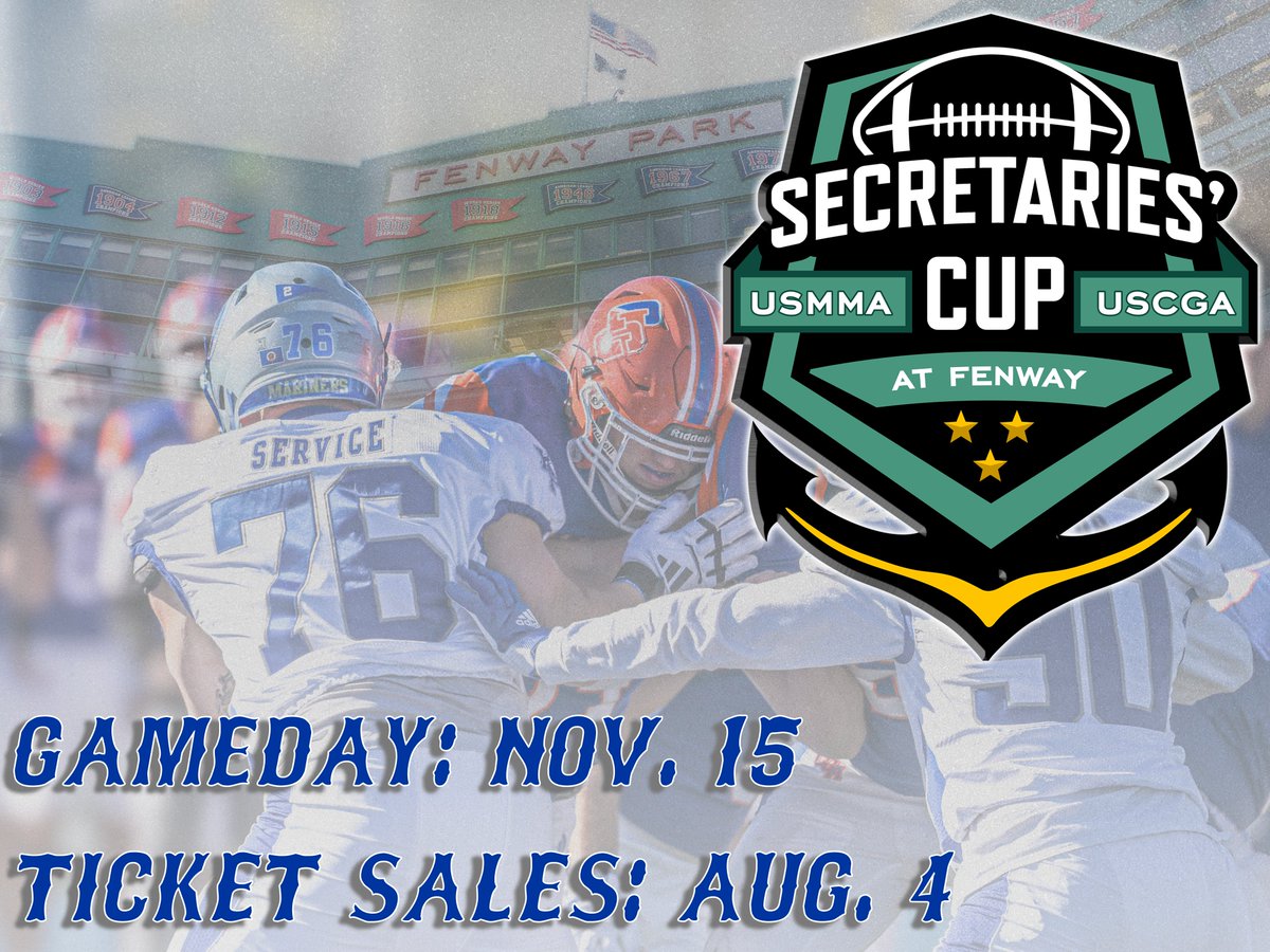 USMMA_Athletics's tweet image. ๐๐๐ ๐๐๐๐ ๐๐ ๐๐๐๐ ๐๏ธ
History Meets Tradition At Fenway Park ๐๏ธ ๐ Two service academies, one historic rivalry and a legendary field.
Tickets Go On Sale On Aug. 4th!
๐๏ธ tinyurl.com/3uexzawk
#BEATCOASTGUARD #OURAcademy #SeeYouAtFenway @NEWMACsports @d3football