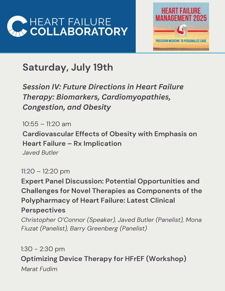 HF Collaboratory (@hfcollaboratory) on Twitter photo Heart Failure Management 2025 kicks off today at Omni Amelia Island!
Proud to see #HFC members leading sessions on cutting-edge approaches to diagnosis, pharmacologic & device-based care in heart failure.
#hfmanagement #heartfailure #cardiotwitter #heartfailurecollaboratory Heart Failure Management 2025 kicks off today at Omni Amelia Island!
Proud to see #HFC members leading sessions on cutting-edge approaches to diagnosis, pharmacologic & device-based care in heart failure.
#hfmanagement #heartfailure #cardiotwitter #heartfailurecollaboratory