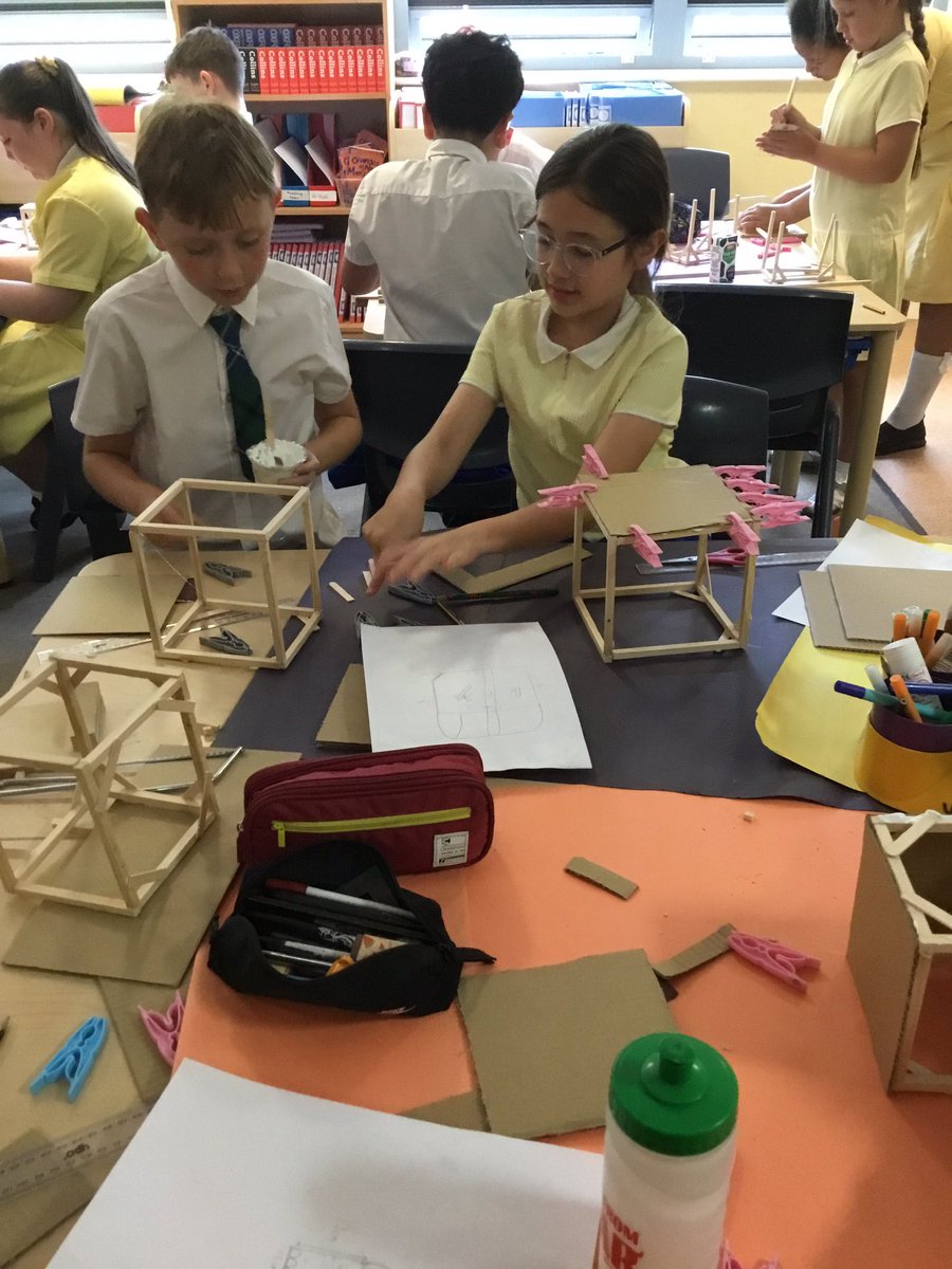 6B_stjohns's tweet photo. In DT, we made some memory boxes with wooden 3d structures. We plan to put in some keepsakes from our time at St John’s. https://t.co/6pfdeEnsdT