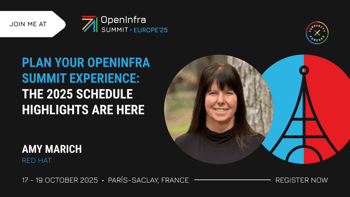 OpenInfra Foundation (@openinfradev) on Twitter photo Starting to build your #OpenInfra Summit schedule? Check out this schedule preview from Programming Committee Chair, <a href="/spotzz_/">spotz - Amy Marrich 🌻</a>
#OpenStack #KataContainers #Zuul #opensource #AI
openinfra.org/blog/openinfra… Starting to build your #OpenInfra Summit schedule? Check out this schedule preview from Programming Committee Chair, <a href="/spotzz_/">spotz - Amy Marrich 🌻</a>
#OpenStack #KataContainers #Zuul #opensource #AI
openinfra.org/blog/openinfra…