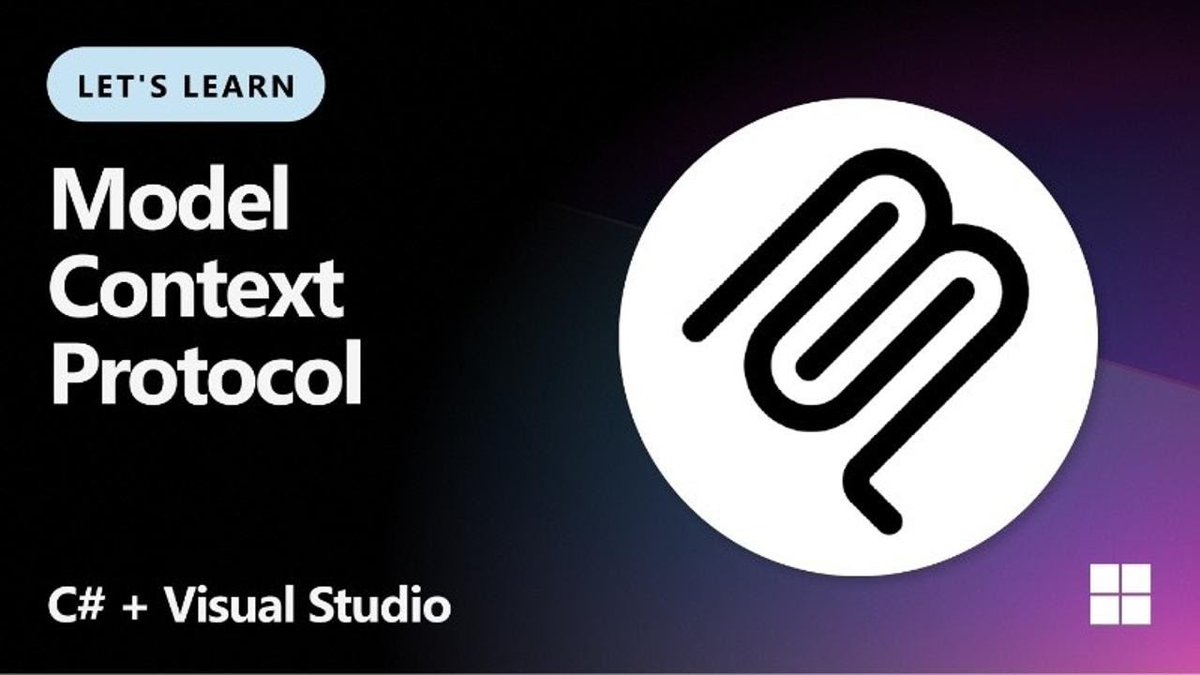 VisualStudio's tweet image. Calling all C# developers! It's time to learn MCP! This new virtual workshop introduces us to MCP and walks us through creating our first MCP server.
Join us LIVE today at 9AM PT!
If you are brand new to using MCP servers in development and are interested in building them,…
