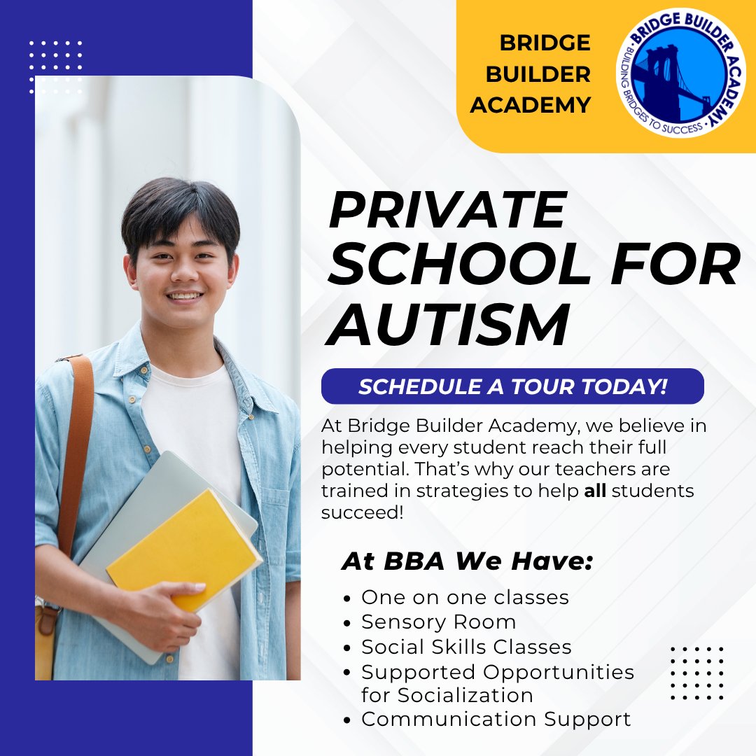 builderbacademy's tweet image. Here at BBA, every student gets the support they need to succeed- including our students with special needs, such as autism. Learn more:
mvnt.us/m2440117
#BBA #BBAcademy #iTeachDFW #Learning #CustomizedEducation #Unique #Education #School