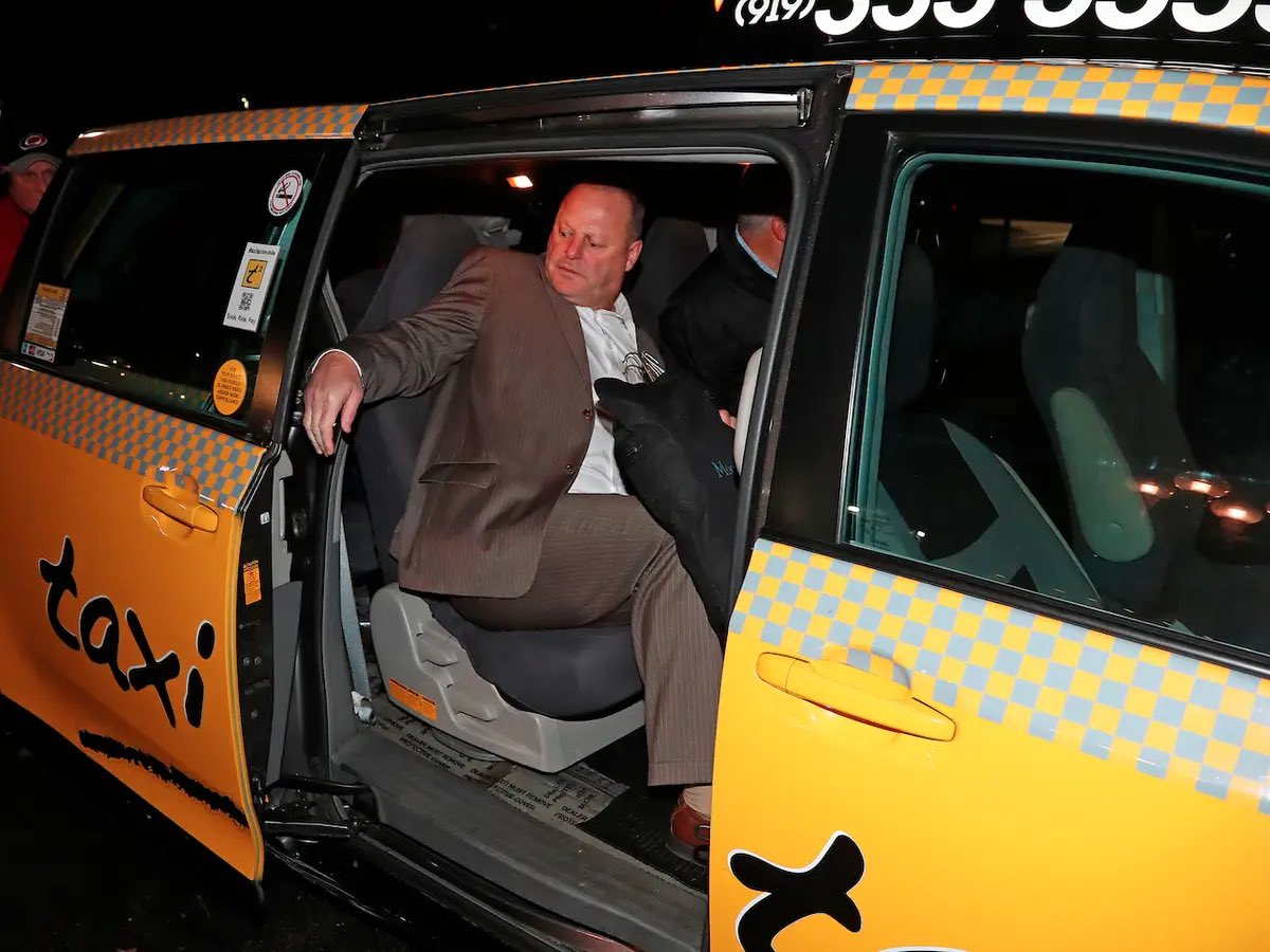 I wonder if he’s taking a taxi to the airport