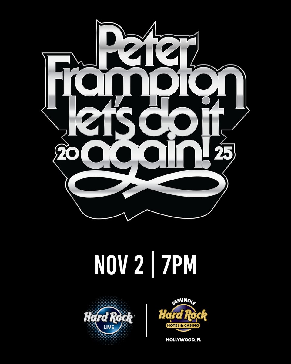 Our social media pre-sale starts NOW to see Peter Frampton at Hard Rock Live on Sunday, November 2!

🔒 Password | WAY

🎫 Tickets | ow.ly/JSXN50Wpnb9