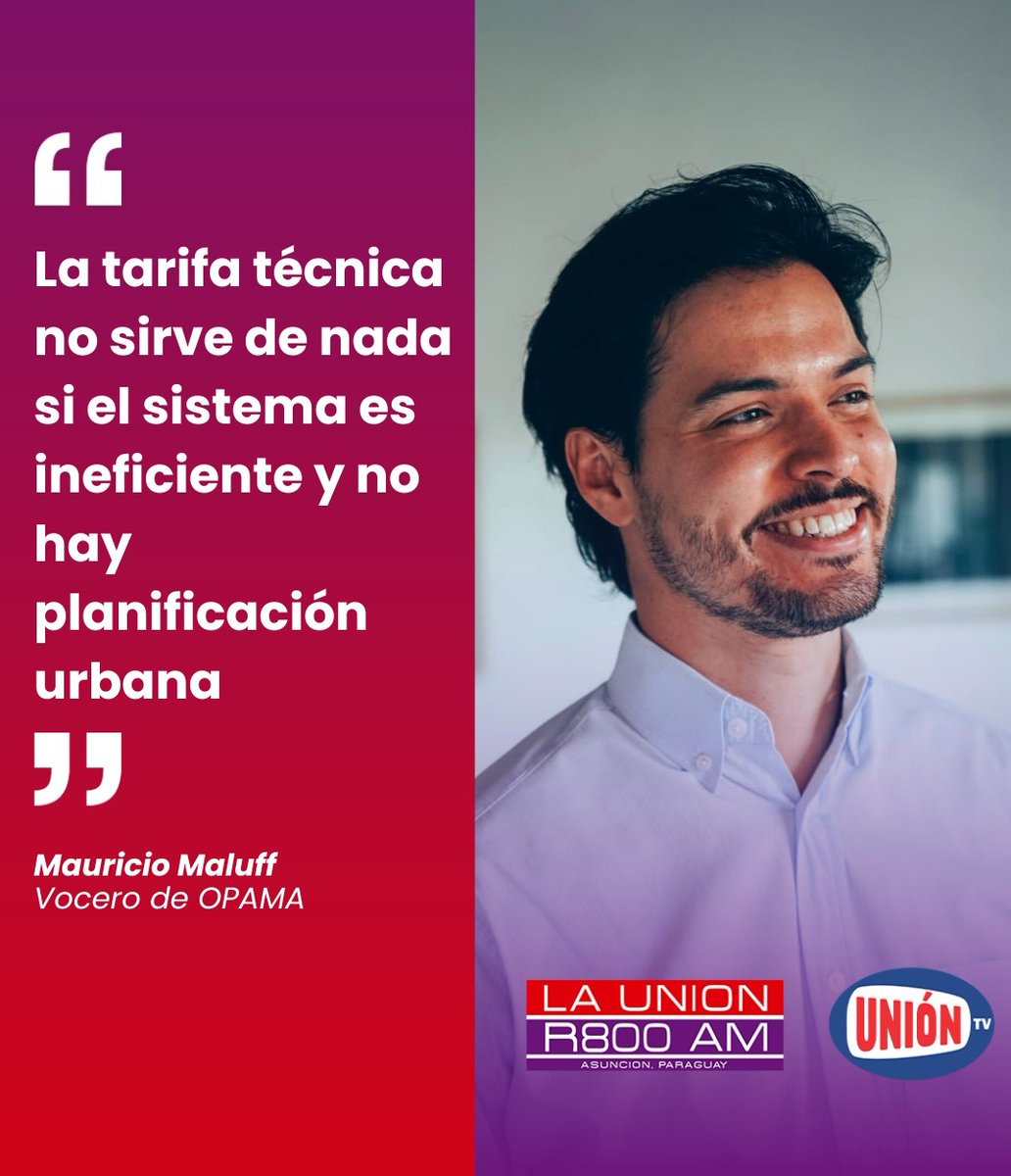 Mauricio Maluff: “El transporte público no puede depender de que 36 empresas sean rentables” 
Mauricio Maluff, vocero de la organización OPAMA, ofreció un análisis contundente sobre la situación del transporte público en Paraguay y el rol de los usuarios en la discusión actual