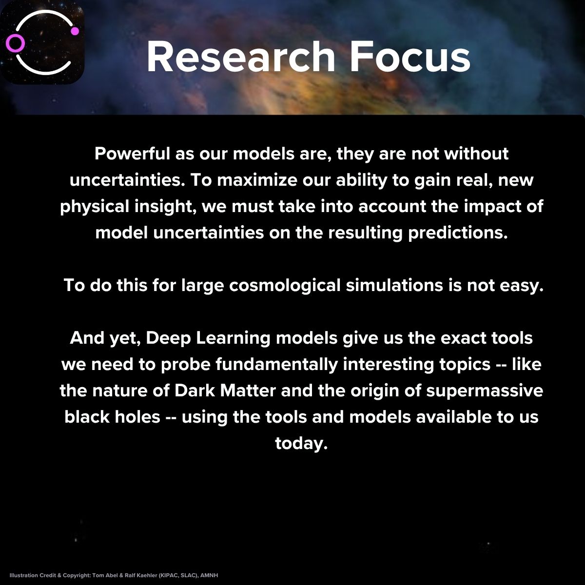 CosmicAI_Inst's tweet image. Meet Paul Torrey - a Professor of Astronomy at UVA focused on understanding the physics that drives galaxy formation. His research group builds models of the Universe that let us question what we think we know about Dark Matter, and how it impacts what we see in the night sky.