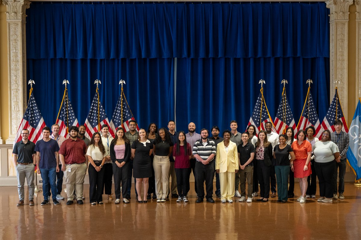 USGPO's tweet image. GPO Director Hugh Halpern and Deputy Director Brian Pearl meet with GPO Recent Graduates.