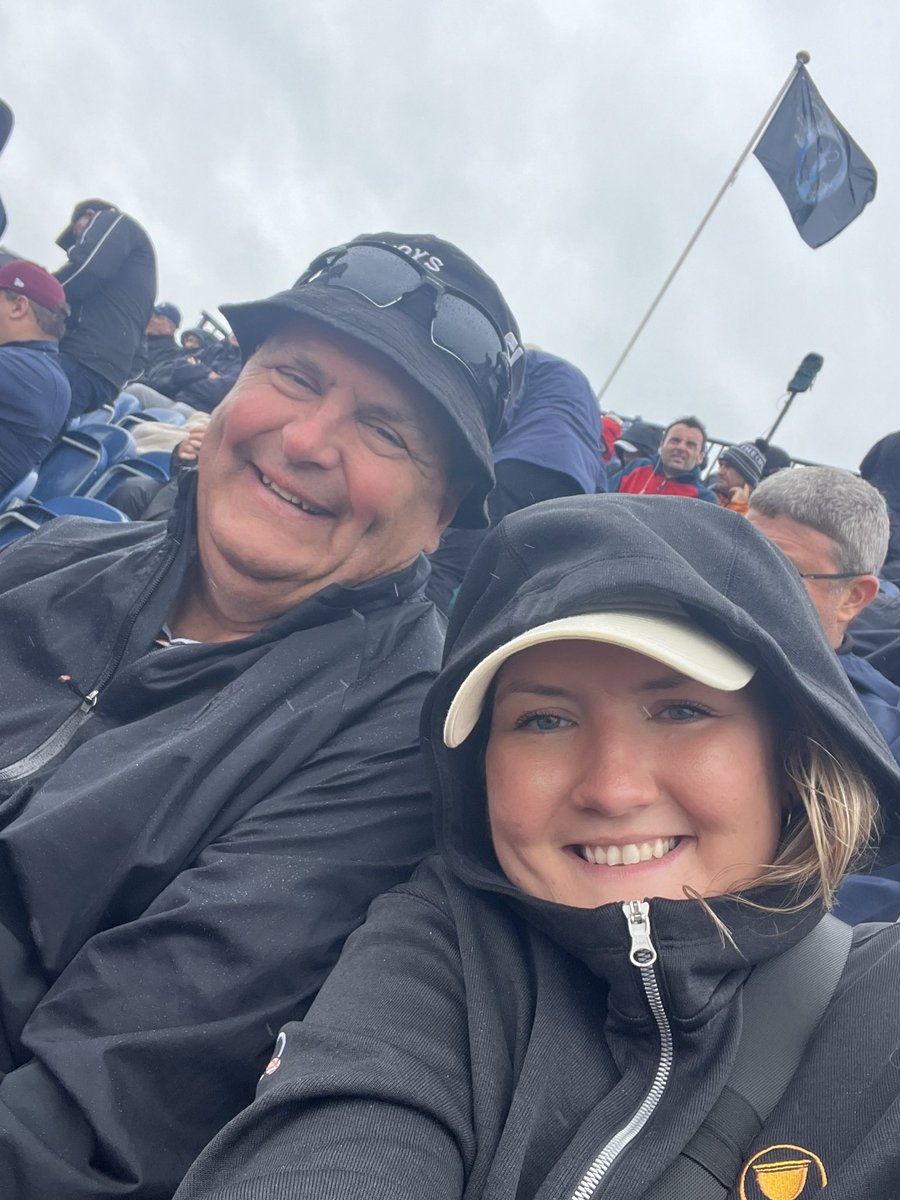 taylormryan_'s tweet image. One year ago, my dad and I were sitting in the grandstands on 16 green at Royal Troon, in the pouring rain (proper conditions!), for HOURS. Watching links golf in person was unreal, but doing it with my dad (in his first trip overseas!) is something I will never forget 🥹