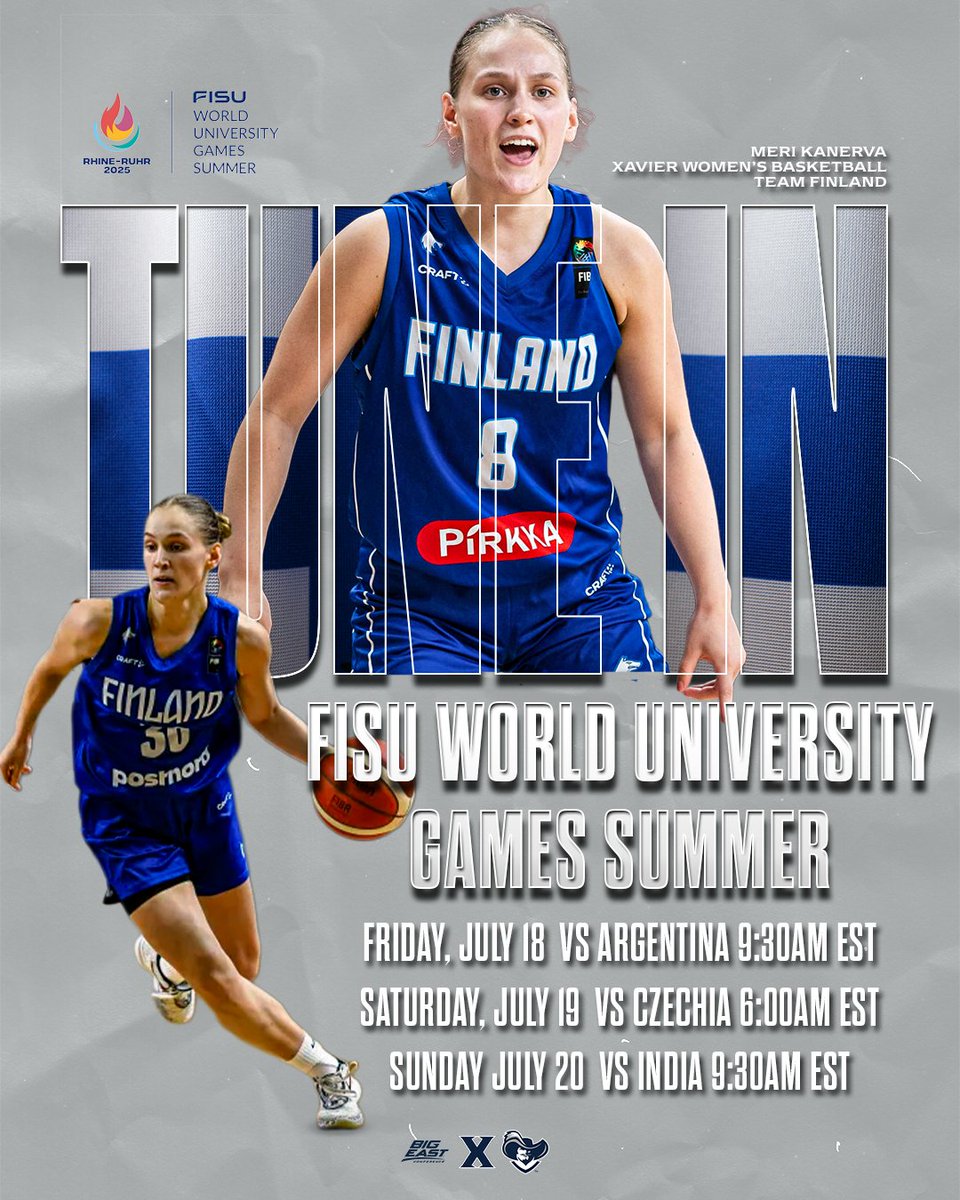 XavierWBB's tweet image. Watch Meri Kanerva compete at the FISU World University Games Summer on July 18-25 in Germany โ๏ธ
๐บ:bit.ly/4eU2laN
#mindonMARCH | #LetsGoX