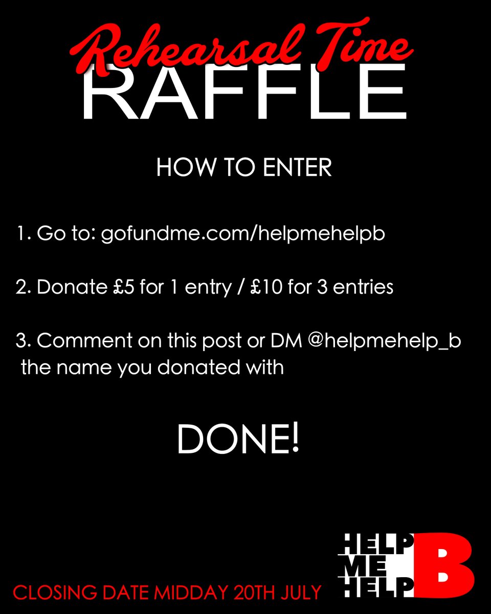 SmallPondRec's tweet image. We’re part of the #HelpMeHelpB Rehearsal Time Raffle 🎟️ fundraising for an urgent cause close to our community. Enter now for a chance to win 🏆 3hrs of free rehearsal time at Small Pond &amp;amp; other local studios! 🎸

Go to gofundme.com/helpmehelpb for more details &amp;amp; to enter!