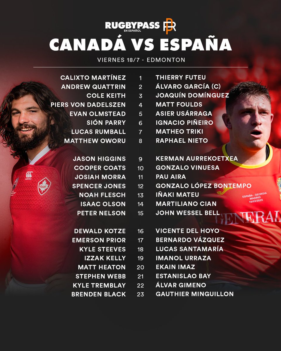 Los nombres para cerrar la gira de Los Leones por América del Norte 💪🏼👊🏼 <a href="/ferugby/">España Rugby</a>