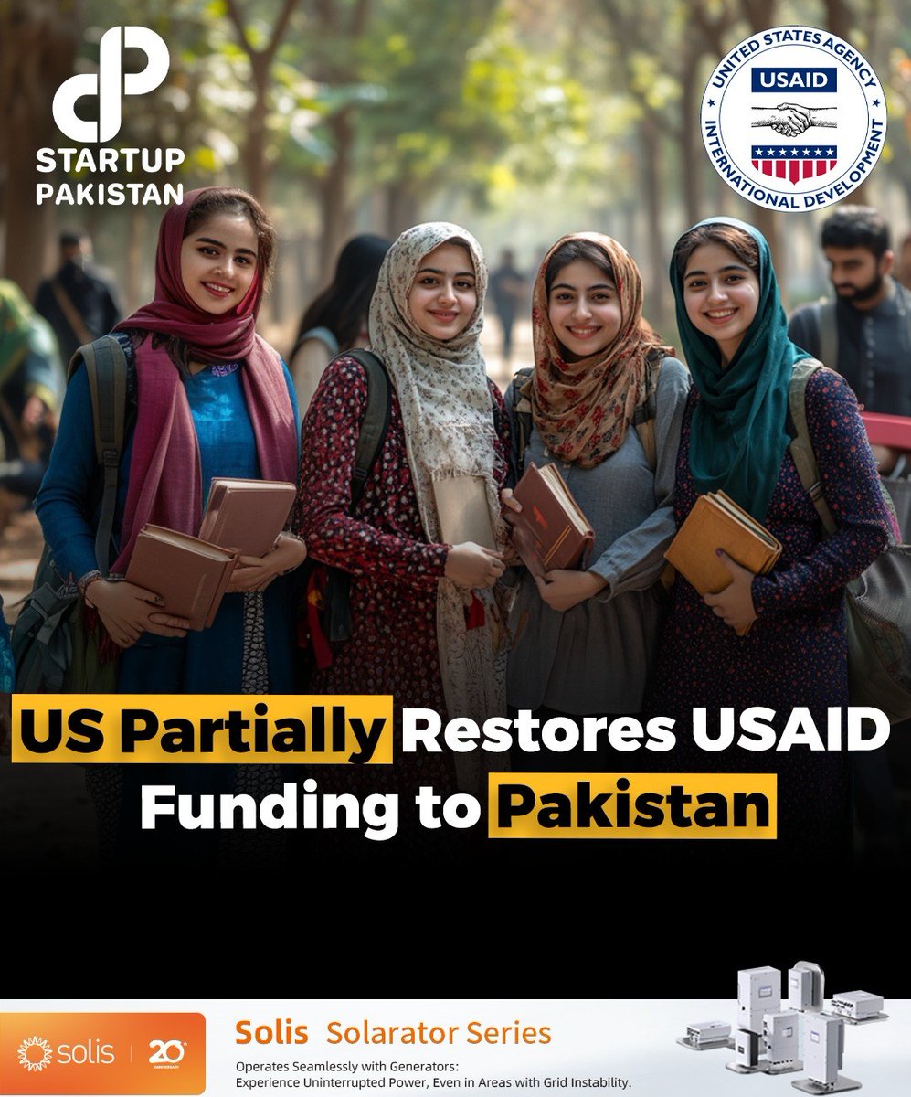 PakStartup's tweet image. The United States has resumed USAID funding to Pakistan after a pause earlier this year.

#USAIDPakistan #USPakistanRelations #DevelopmentAid
