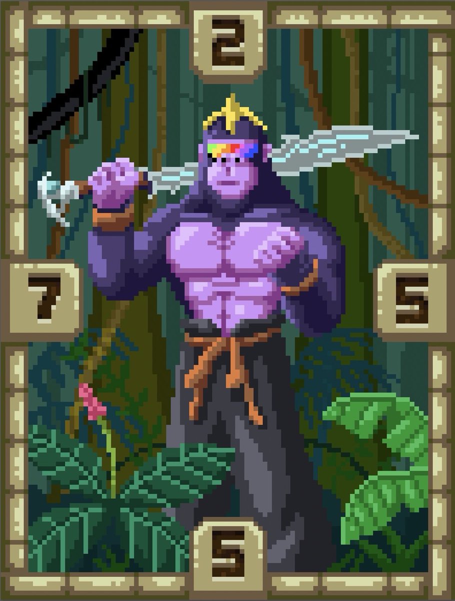 Runes_tcg's tweet image. First @Ronin_Network Launch Promo Card teaser featuring..
810 from @CyberKongz 💪
OGs amongst OGs, CyberKongz are a pillar of the ronin & web3 communities at large. We are honored to be building alongside them & that they agreed to be part of the Runes TCG game.
Stellar art…