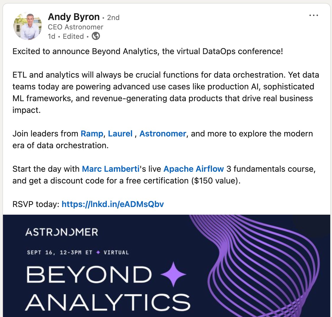 SaiDhanak's tweet image. Andy Byron tagged Ramp in his last LinkedIn post before it got dogged by the entire internet this morning. @tryramp are god-tier marketers.