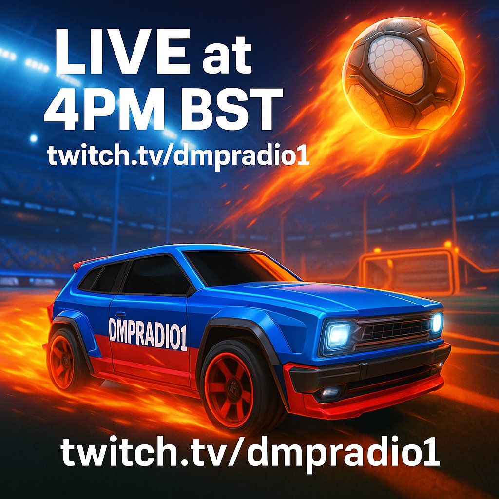 DangerMobProduc's tweet photo. โก๏ธReady to flip, bump, and boost to glory?
LIVE at 4PM BST โ itโs time to chase those Ws in Rocket League! ๐๏ธ๐จ
Demos. Saves. Insane goals. You know the vibe.
๐ฎ Watch the grind ๐ https://t.co/drug7RsFRq
#RocketLeague #TwitchLive #UKStreamers #RoadToChamp #RLGrind #DMPRADIO1 https://t.co/H0GnOzWjvH