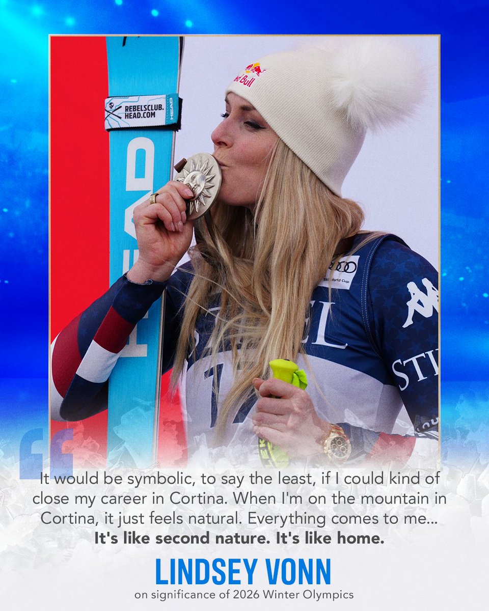 NBCOlympics's tweet image. Lindsey Vonn is looking forward to a potential storybook ending at the Milan Cortina #WinterOlympics. ❄️
