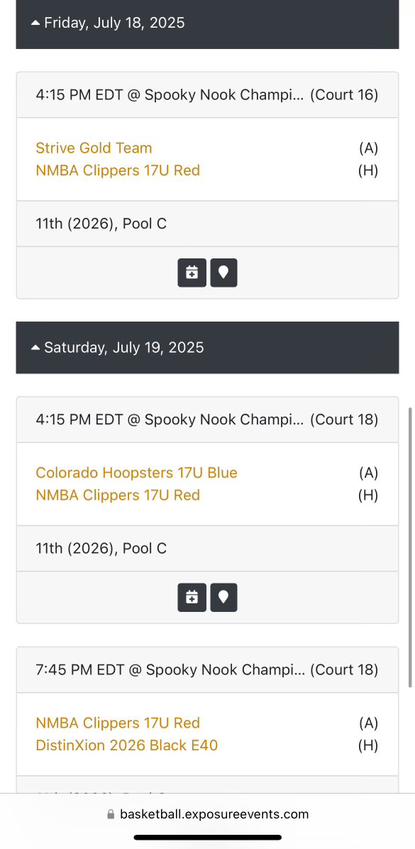 Here is my schedule for this weekend!