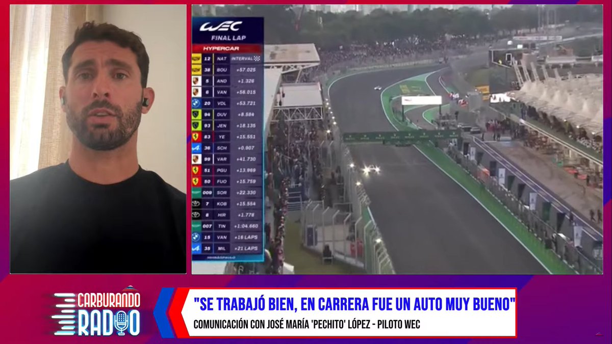 CarburandoTV's tweet image. 📻🎙️ @pechito37 en #CarburandoRadio luego del triunfo en las 6 horas de San Pablo:

&quot;Se trabajó bien, en carrera fue un auto muy bueno&quot; 

¡En vivo! 👉youtube.com/watch?v=ZZiZ7T…