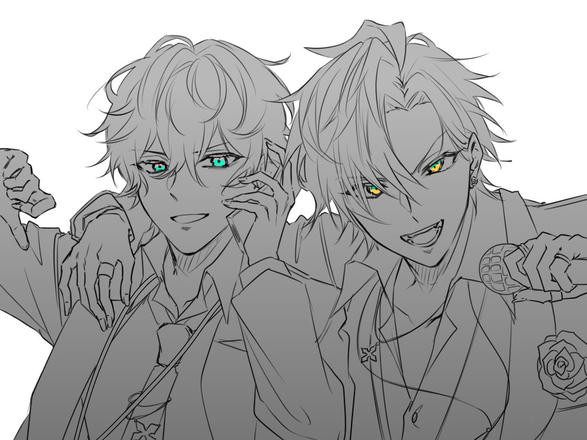 chaaaaa__1001's tweet image. ヒプムビ見た記念に一二三と独歩の好きなシーン👞💋
いつかちゃんと色塗りたい！